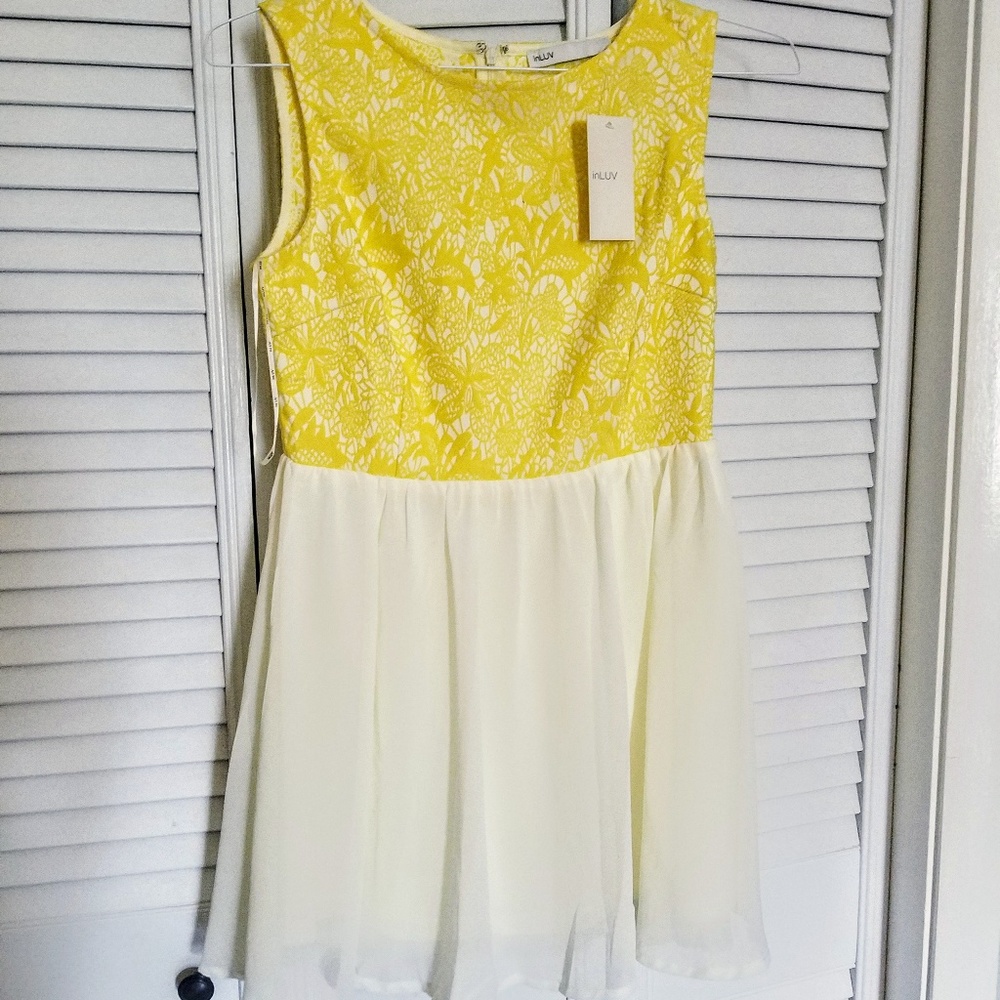 Yellow and white summer dress